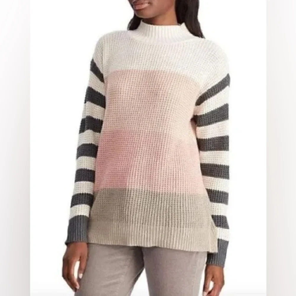 Chaps RL vintage textured striped sweater Med